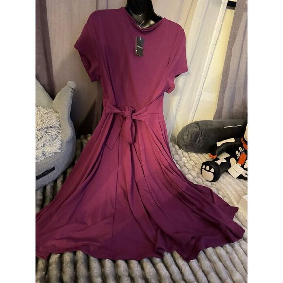 Torrid sz 2 rayon slub mini jersey tie front skater Dress - Picture 2 of 7